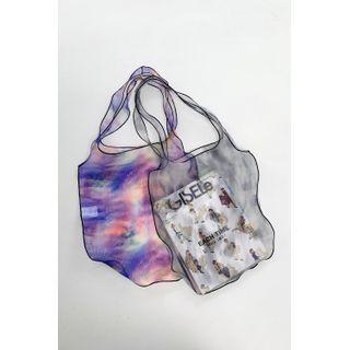 Dyed See-through Mesh Shopper Bag