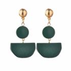 Geometric Wood Drop Earring