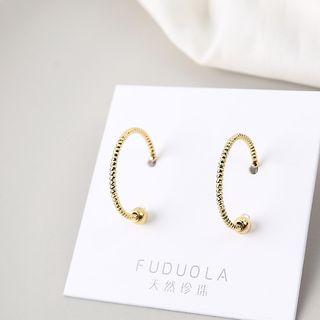 Copper Open Hoop Earring 1 Pair - Gold - One Size
