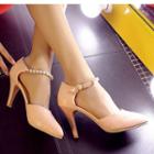 Pearl Ankle Strap Pumps