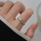 Wavy Sterling Silver Open Ring 1 Pc - Silver - One Size