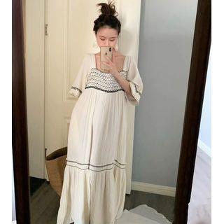 Short-sleeve Square-neck Loose-fit Dress