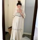 Short-sleeve Square-neck Loose-fit Dress
