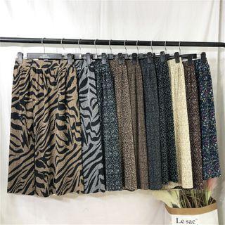 High-waist Corduroy Patterned Midi Shift Skirt