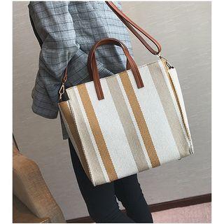 Striped Canvas Shoulder Bag