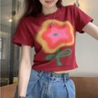 Short Sleeve Gradient Flower T-shirt