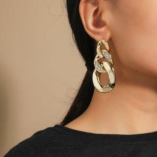 Chuuchain Rhinestone Alloy Dangle Earring 1 Pair - Gold - One Size