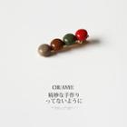 Bead Alloy Hair Clip 1 - Duckbill Clip - Brown & Green & Red - One Size
