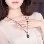 Gemstone Drop Pendant Necklace As Shown In Figure - 75cm