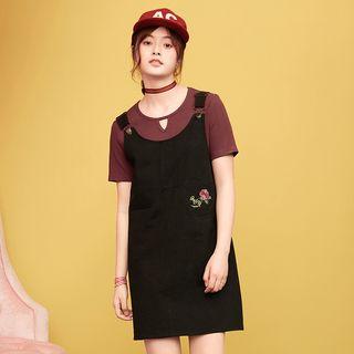 Flower Embroidery Jumper Dress