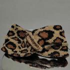 Leopard Print Knit Face Wash Headband Leopard - One Size