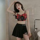 Cropped Plaid Camisole Top / Skort
