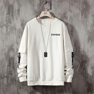 Lettering Buckled Pullover