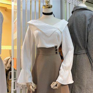 Asymmetric Collar Plain Top