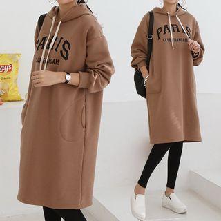 Paris Letter Hoodie Dress