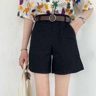 Elbow-sleeve Cartoon Print Shirt