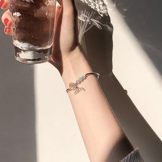 925 Sterling Silver Bead & Mermaid Tail Bracelet 925 Silver - As Shown In Figure - One Size