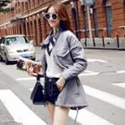 Smocked Trench Coat