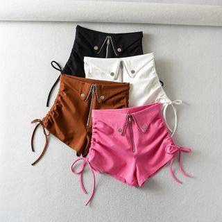 Drawstring High Waist Hot Pants