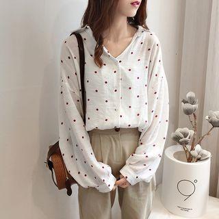 Polka Dot V-neck Shirt