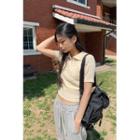 Collared Cable-knit Top In 9 Colors