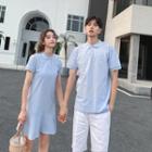 Couple Matching Short-sleeve Polo Shirt / Mini Dress / A-line Midi Mesh Skirt / Shorts