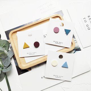 Non-matching Triangle & Disc Earring
