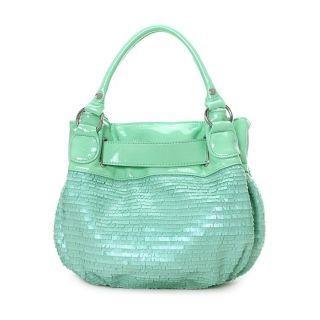 Sequined Satchel Mint Green - One Size