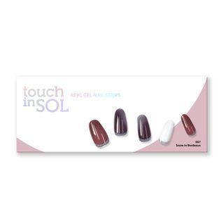 Touch In Sol - Real Gel Nail Strips - 12 Types #07 Snow In Bordeaux