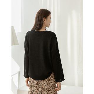 Plus Size Loose-fit Ribbed Sweater