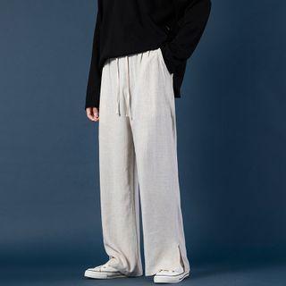 High-waist Plain Split Pants
