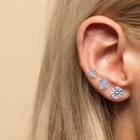 Rhinestone Stainless Steel Earring 1 Pair - Silver - One Size