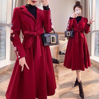 Flower Detail A-line Coat Dress