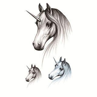 Unicorn Print Waterproof Temporary Tattoo One Piece - One Size