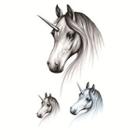 Unicorn Print Waterproof Temporary Tattoo One Piece - One Size