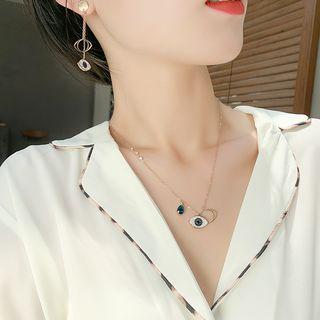 Rhinestone Evil Eye Dangle Earring