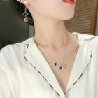 Rhinestone Evil Eye Dangle Earring