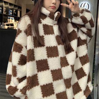 Checkered Fluffy Sweatshirt