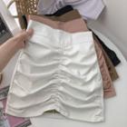 Asymmetrical Ruched High-waist A-line Skirt