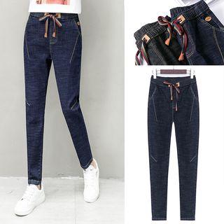 Stitched Trim Skinny Jeans