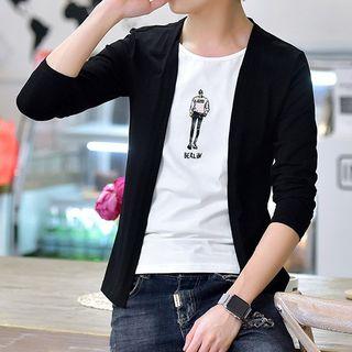 Mock Two-piece Print Long-sleeve T-shirt