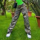 High Waist Camo Wide-leg Pants