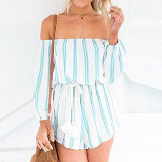 Long-sleeve Off Shoulder Playsuit
