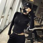 Stand Collar Cropped Sports Jacket