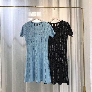 Jacquard Short-sleeve Dress