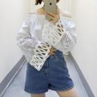 Long-sleeve Off Shoulder Lace Panel Top