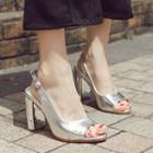 Block-heel Peep-toe Sandals