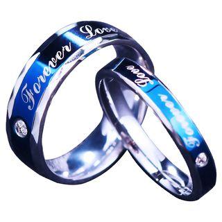 Couple Matching Letter Engraved Ring