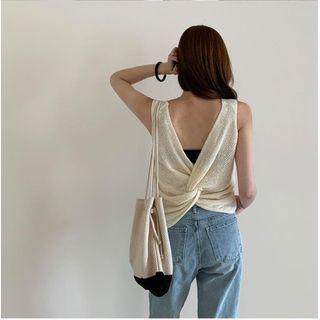 Twist-back Knit Camisole Top