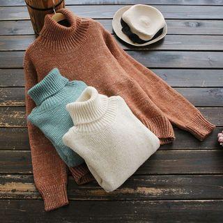 Turtleneck Boucle Sweater